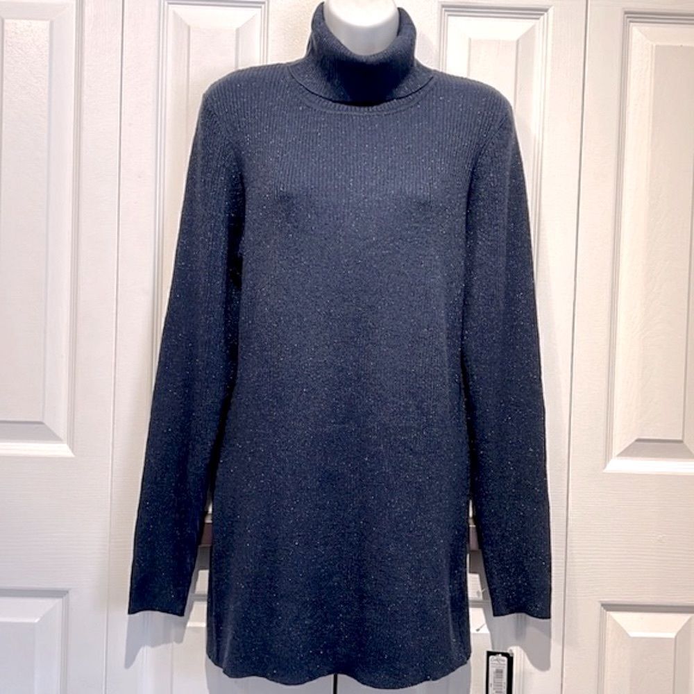 Cartise Blue Wool/Cotton/Cashmere Blend‎ Turtleneck Sweater Size XL NWT